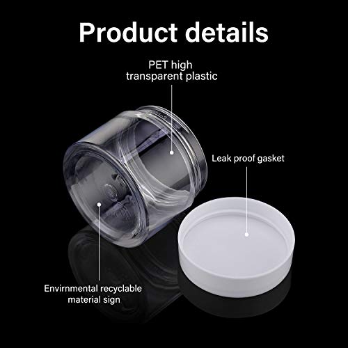 4 Pcs Plastic Jars Wide Mouth with Lids