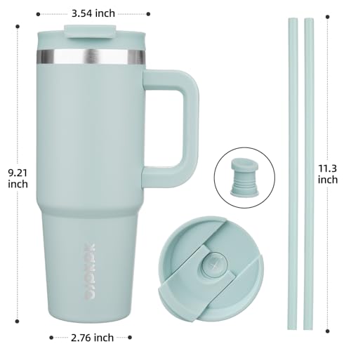30 oz Insulated Tumbler with Handle & Straw