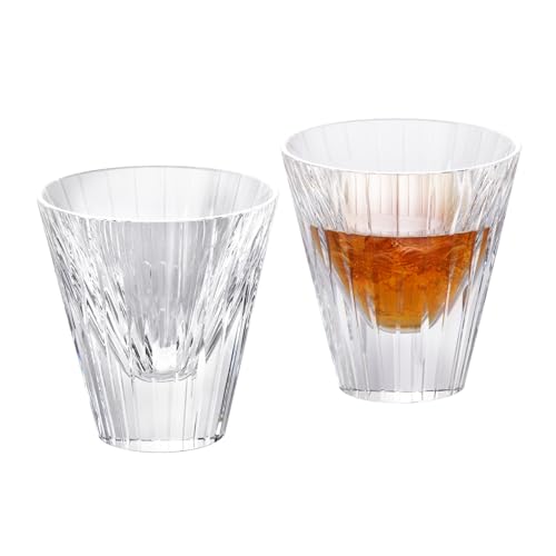 Crystal Whiskey Glasses Set of 2 Hand Blown Old Fashioned Glasses (2 Count)