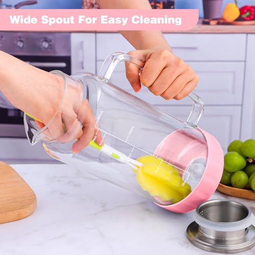 68oz Glass Pitcher with Lid and Handle for Fridge