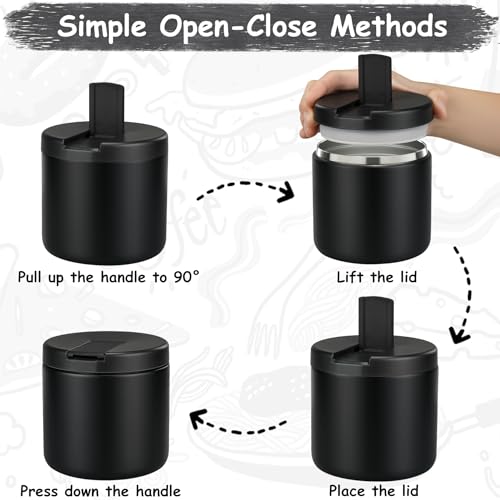 19oz Insulated Vacuum Food Jar with Buckle Lid Wide Mouth Soup Thermo for Hot Food Kids Leakproof Stainless Steel Lunch Container