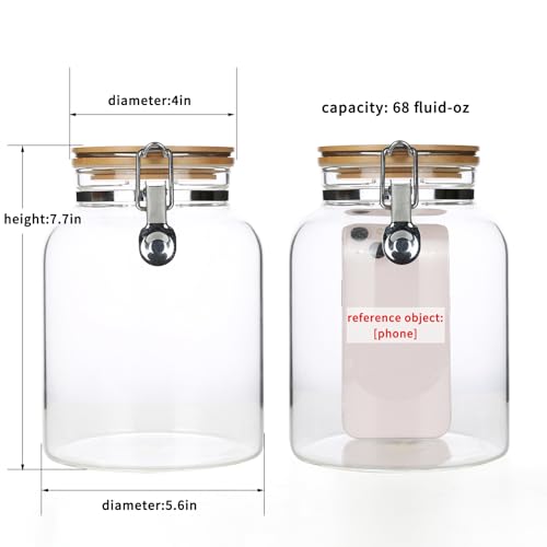Clear Glass Cookies Jars with Airtight Lids (2 Count)