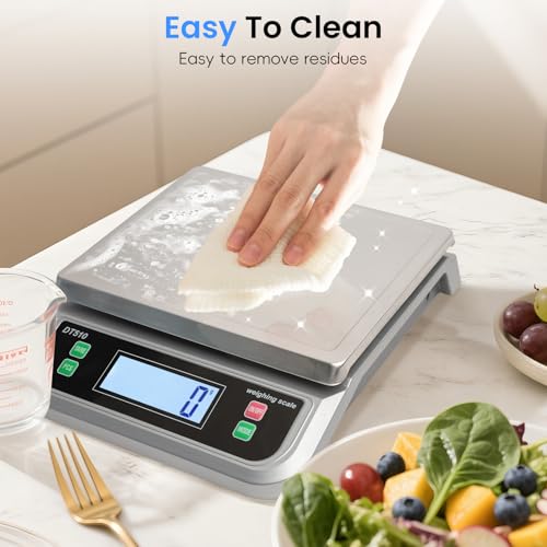 88lb Food Scale Stainless Steel with 6 Unit and Tare PCS Funtion