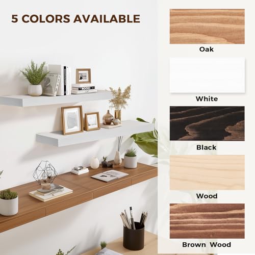 Solid Wood Floating Shelves (2 Count)