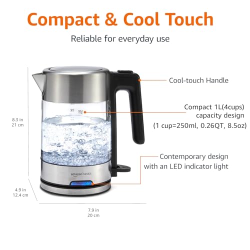 Electric Kettle with Glass Carafe for Tea and Coffee