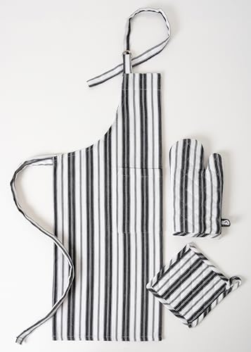 1 Oven Mitt 1 PotHolder & 1 Kitchen Apron Set