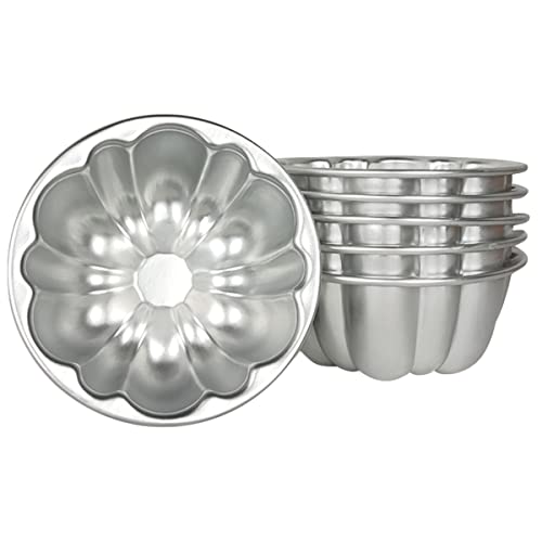 Aluminum Molds for Jello Small Tartlets Nonstick for Steaming and Baking (6 Count)