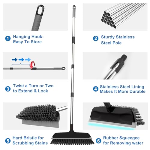 Floor Scrub Brush with 55" Long Handle