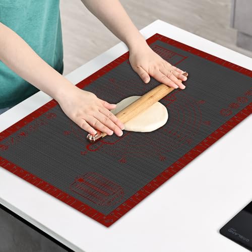Silicone Pastry Mat Extra Large with Measurements 26''x16'' for Reusable