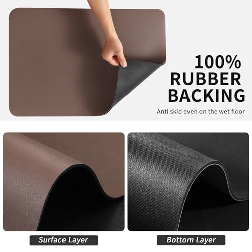 Coffee Mat Absorbent Hide Stain Rubber Backed Dish Drying Mat for Kitchen Counter