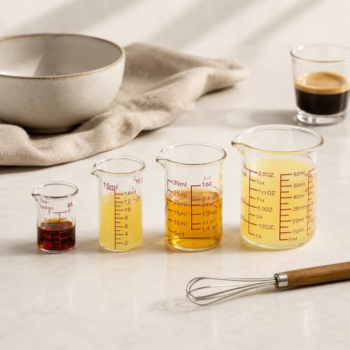 Mini Borosilicate Glass Measuring Cup Set