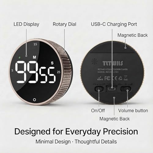 Rechargeable Magnetic Kitchen Timer