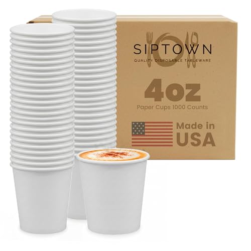 Paper Cups 4 oz 1000 Pack for Coffee & Espresso (1000 Count)