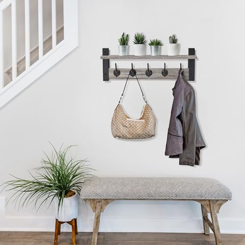 Coat Rack Wall Mount with Shelf