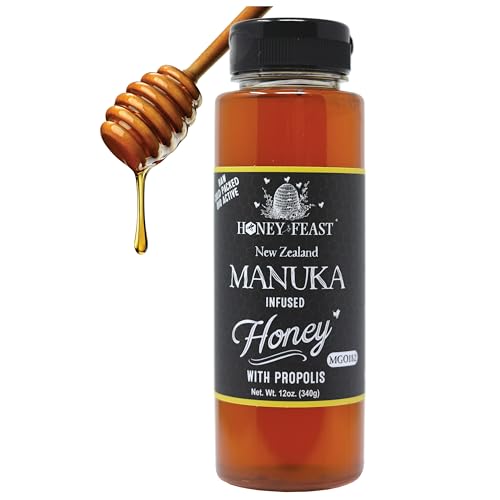 New Zealand Manuka Infused Honey with Propolis 12oz (12 Fl Oz)