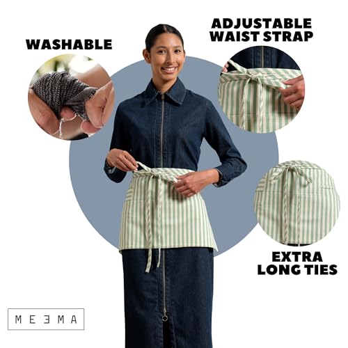 Chef Waist Aprons for Women with Pockets