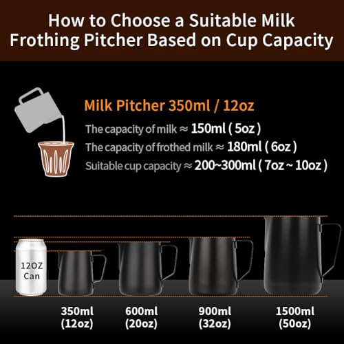 20oz Milk Frothing Pitcher Stainless Steel Espresso Steaming Jug