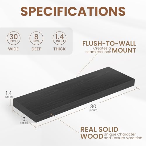 Rustic Floating Shelves for Home Decor (2 Count)