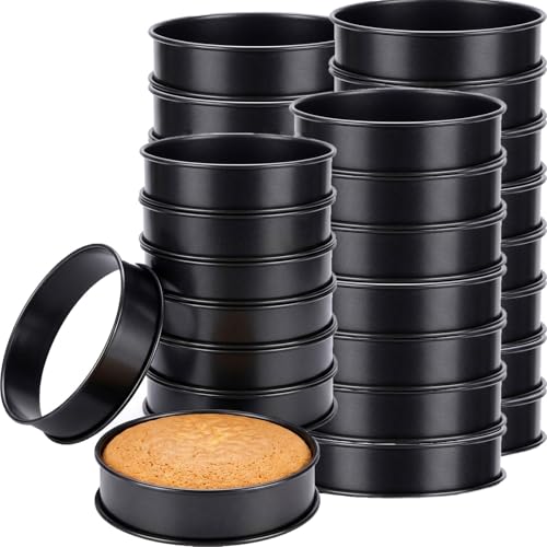 24Packs English Muffin Ring Crumpet Rings Nonstick 4 Inch & 3.15 Inch Stainless Steel Double Rolled Tart Rings Metal Pastry Cooking Ring Molds for Cookie Pastry Baking (24 Count)