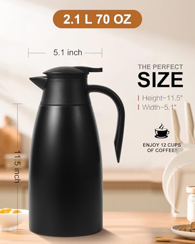 70oz Thermal Coffee Carafe for keeping hot (3 Count)