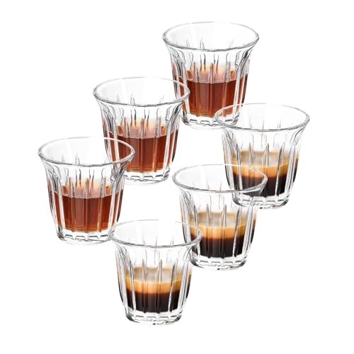 Shot Glasses Set of 6 Small Glass Cups 3OZ Latte Glasses for Espresso (6 Count)