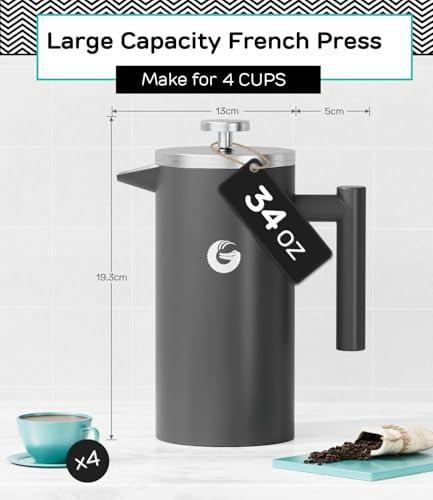 French Press Coffee Maker 34 oz