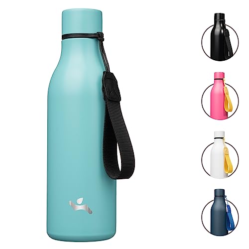 18 oz Insulated Stainless Steel Metal Water Bottle with Strap