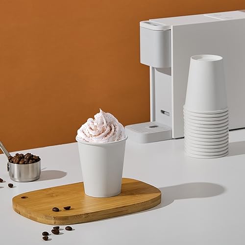 300Pack 10oz Disposable Paper Coffee Cups White Hot Coffee Cups (300 Count)