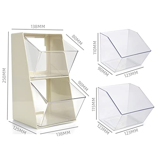 Acrylic Tea Bag & K Cup Organizer with 2 Transparent Drawers