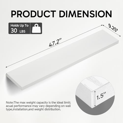 White Floating Shelves 47.2in