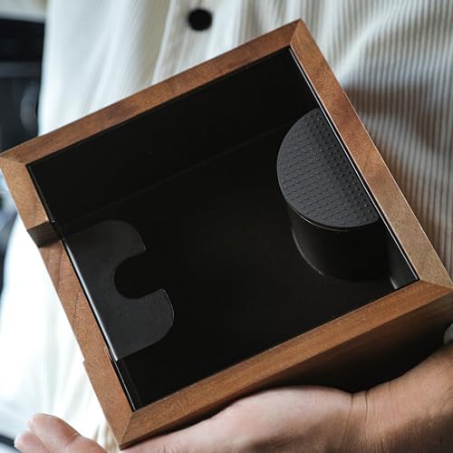 Walnut Espresso Knock Box Dump Bin for Coffee Grounds Disposal