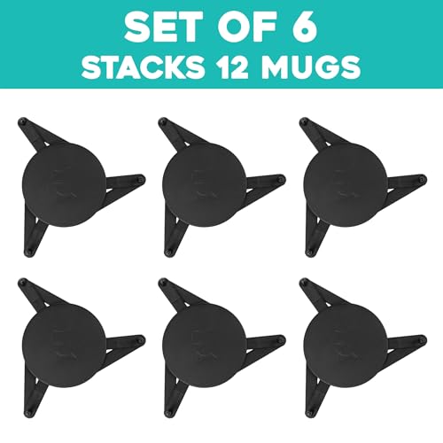 Mug Stackers for Kitchen Cabinets (6 Count)