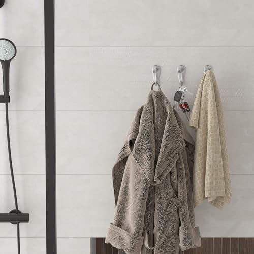 50PCS Coat Hooks Wall Mounted Silvery Single Prong Robe Hook (50 Count)