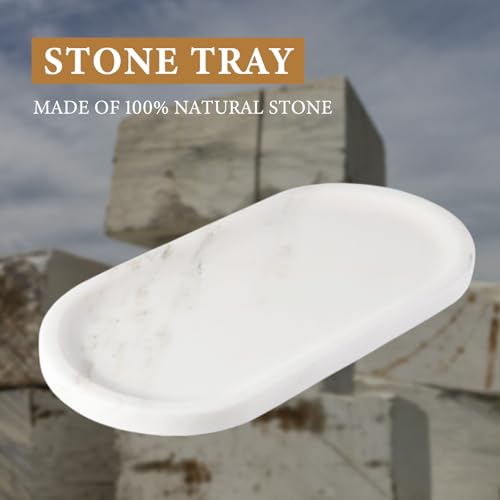 Natural Marble Tray for Bathroom Countertop