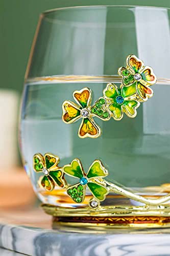four leaf clover flower Glass Tea Cup Gifts For Women