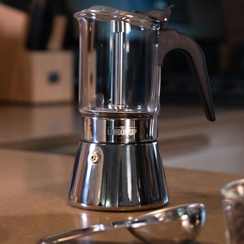Glass and Stainless Steel Stovetop Espresso Maker Moka Pot Italian Coffee Percolator