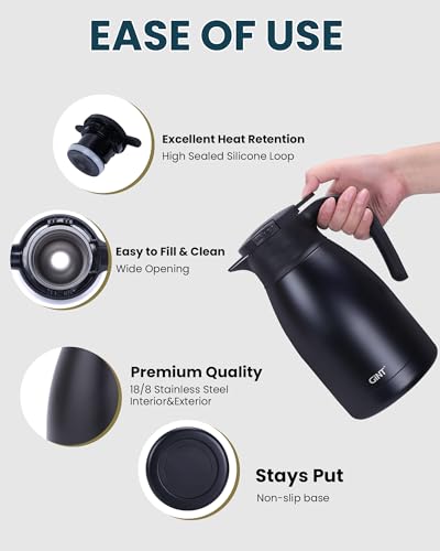 51Oz Stainless Steel Thermal Coffee Carafe with Lid