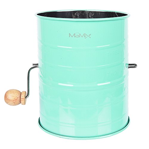 Stainless Steel Baking Hand Crank Flour Sifter with 2 Wire Agitator 3 Cup