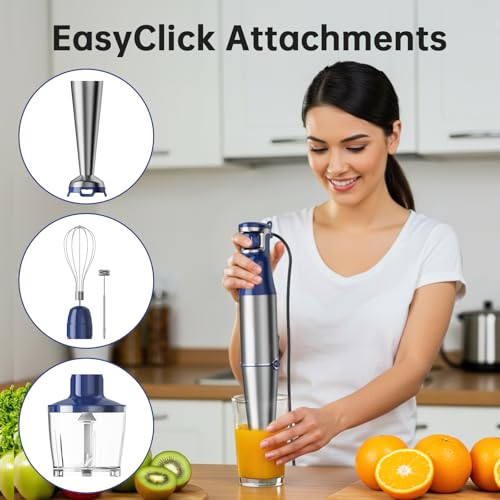 Immersion Blender Handheld 5 in 1 Hand Blender Set 1100W Heavy Duty