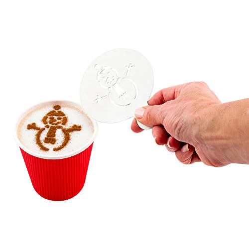 Coffee Art Stencil Pack of 1 Stainless Steel Snowman Decorating Stencil for Latte Art