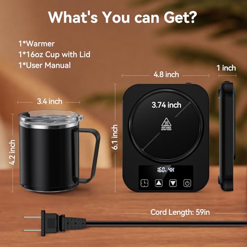 Coffee Mug Warmer & Mug Set for Desk