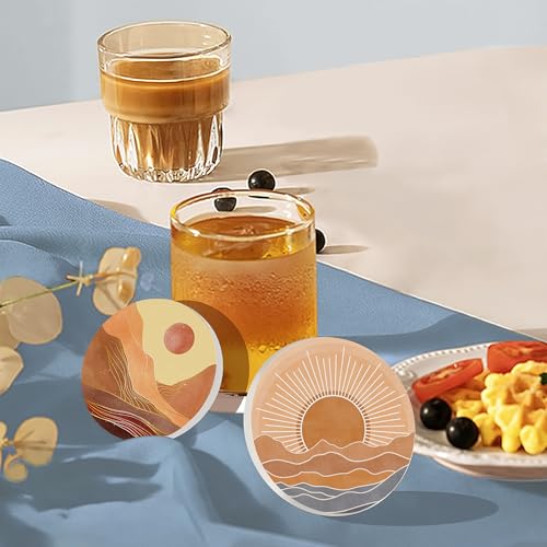 6 Pcs Coasters for Drinks with Holder