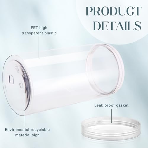 4 Pcs Plastic Jars Wide Mouth with Lids (4 Count)