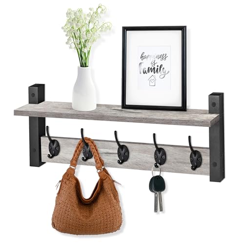 Coat Rack Wall Mount with Shelf