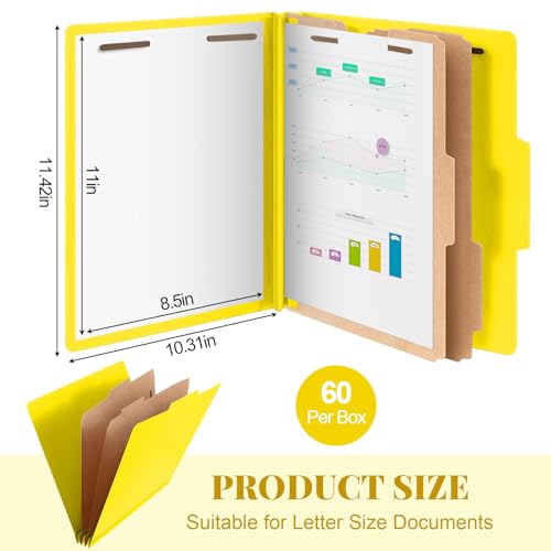 60 Pcs Classification Folders Letter Size (60 Count)