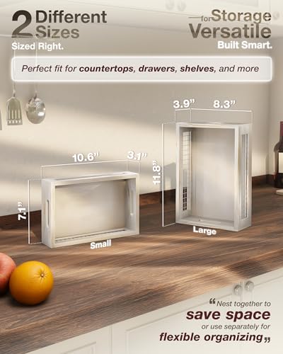 Wooden Countertop Baskets Set of 2 for Kitchen