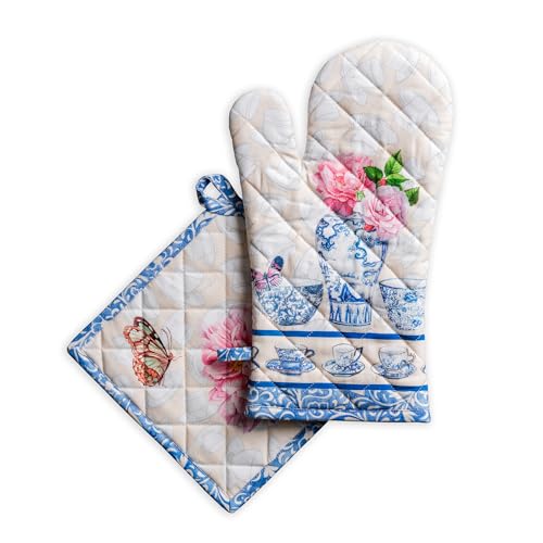 100% Cotton Oven Mitt & Pot Holder Set