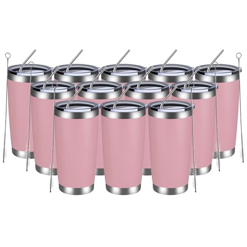 20oz Tumbler 12 Pack Double Wall Vacuum Insulated Travel Mug Bulk (12 Count)
