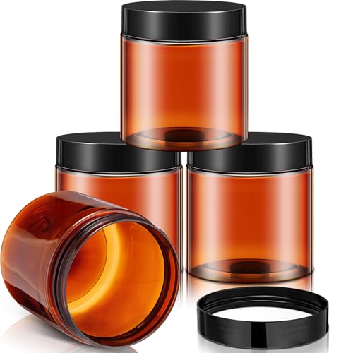 4 Pcs Plastic Jars Wide Mouth with Lids (4 Count)