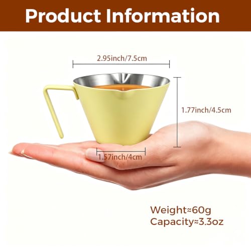 1 Pc Stainless Steel Espresso Shot Cup with Dual Scale